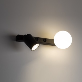 TK Lighting 10148 - Bodové nástenné svietidlo Vox 1xGU10 + 1xG9, čierna/biela