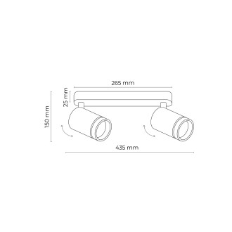 TK Lighting 6913 - Bodové svietidlo Jet 2xGU10, biela