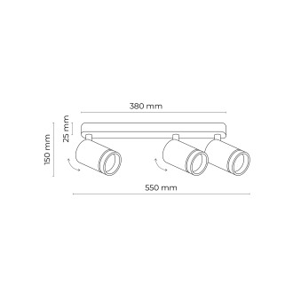 TK Lighting 6914 - Bodové svietidlo Jet 3xGU10, čierna