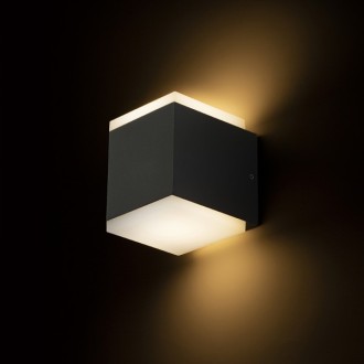 Rendl R13569 - Vonkajšie nástenné LED svietidlo Tiras 2x6W, 3000K, 371lm, IP54, antracit/mliečny kryt