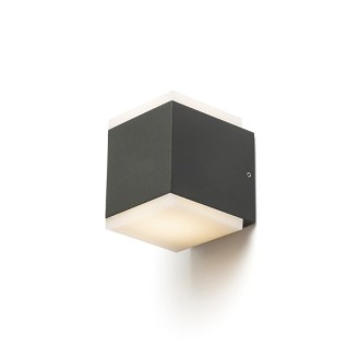 Rendl R13569 - Vonkajšie nástenné LED svietidlo Tiras 2x6W, 3000K, 371lm, IP54, antracit/mliečny kryt