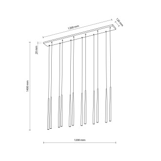 TK Lighting 10111 - Luster Piano 12xG9, hnedá
