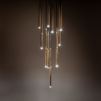 TK Lighting 10118 - Luster Piano 10xG9, zlatá/čierna