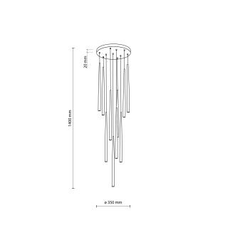 TK Lighting 10118 - Luster Piano 10xG9, zlatá/čierna