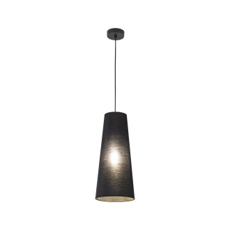 TK Lighting 10085 - Textilný luster Zing 1xE27, Ø200, čierna
