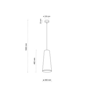 TK Lighting 10085 - Textilný luster Zing 1xE27, Ø200, čierna