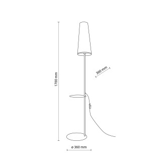 TK Lighting 5959 - Stojacia textilná lampa Zing 1xE27, čierna