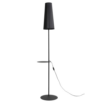 TK Lighting 5959 - Stojacia textilná lampa Zing 1xE27, čierna