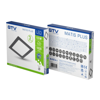 GTV LD-MAW13W-NBP-10 - Podhľadové LED svietidlo Matis plus 13W, 4000K, 1020lm, 170x170, čierna
