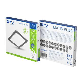 GTV LD-MAW19W-NBP-10 - Podhľadové LED svietidlo Matis plus 19W, 4000K, 1520lm, 224x224, čierna