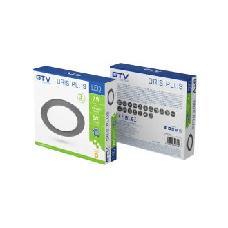 GTV LD-ORW07W-CBP-10 - Podhľadové LED svietidlo Oris plus 7W, 3000K, 560lm, Ø118, čierna