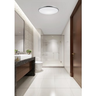 TOP LIGHT Silver KM CCT - Stropné kúpeľňové LED svietidlo Silver CCT 18W, 3000/4000/6500K, IP44, 1800lm, Ø340, chróm