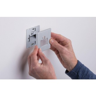 Paulmann 93134 - Orientačné LED svietidlo do steny Edge Quadro 1,2 W, 2700K, 25lm, matný chróm + senzor