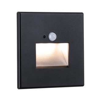 Paulmann 93135 - Orientačné LED svietidlo do steny Edge Quadro 1,2 W, 2700K, 25lm, matná čierna + senzor