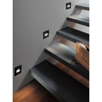 Paulmann 93135 - Orientačné LED svietidlo do steny Edge Quadro 1,2 W, 2700K, 25lm, matná čierna + senzor