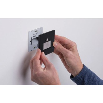 Paulmann 93135 - Orientačné LED svietidlo do steny Edge Quadro 1,2 W, 2700K, 25lm, matná čierna + senzor