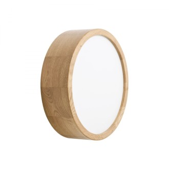 Temar CLEO DR275 OAK (38025) - Stropné drevené svietidlo CLEO OAK Ø275, 2xE27, dub/sklo