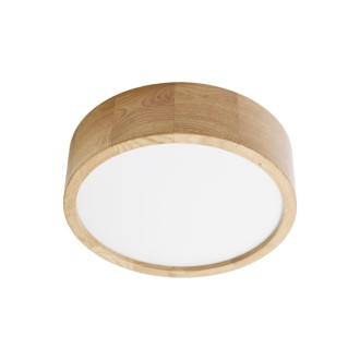 Temar CLEO DR275 OAK (38025) - Stropné drevené svietidlo CLEO OAK Ø275, 2xE27, dub/sklo
