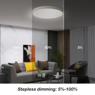 Immax neo 07252L - Stropné inteligentné LED svietidlo Semplici 48W, 2700-6500K, 3468lm, Ø500, biela, Wi-Fi + diaľkové ovládanie
