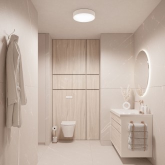 Temar CLEO 500 WHITE IP54 - Stropné kúpeľňové a vonkajšie svietidlo CLEO WHITE 4xE27, Ø500, IP54, biela