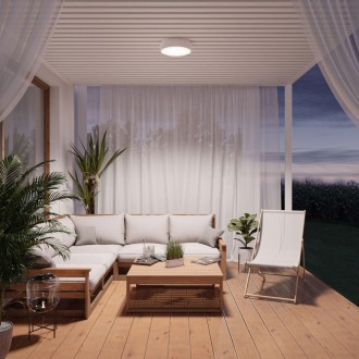 Temar CLEO 500 WHITE IP54 - Stropné kúpeľňové a vonkajšie svietidlo CLEO WHITE 4xE27, Ø500, IP54, biela