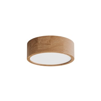Temar CLEO DR275 OAK WITH MOTION SENSOR - Stropné drevené svietidlo CLEO OAK Ø275, 2xE27, dub/sklo + senzor