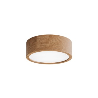 Temar CLEO DR275 OAK WITH MOTION SENSOR - Stropné drevené svietidlo CLEO OAK Ø275, 2xE27, dub/sklo + senzor