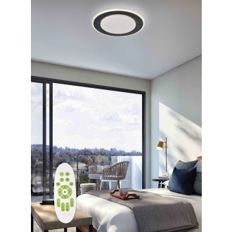 TOP LIGHT Norman 40C RC - Stropné LED svietidlo Norman 40C 51W, 3000-6500K, 5100lm, Ø390, čierna + diaľkové ovládanie