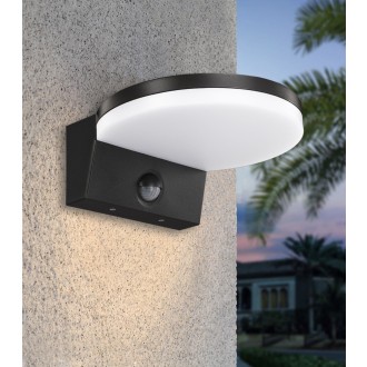 TOP LIGHT Novara C PIR - Vonkajšie nástenné LED svietidlo NOVARA C PIR 15W, 4000K, 1300lm, IP65, čierna + senzor