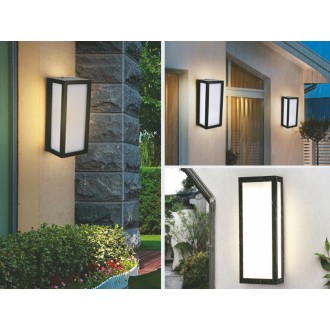 TOP LIGHT Burgos XL - Vonkajšie nástenné LED svietidlo BURGOS XL 20W, 4000K, 1080lm, IP44, čierna/biela