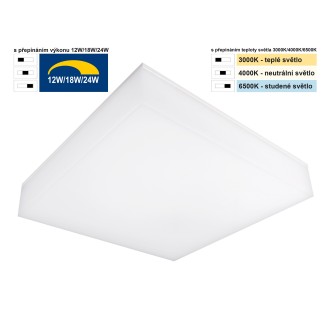 TOP LIGHT Boxter H30 CCT - Vonkajšie stropné a nástenné LED svietidlo Boxter CCT 24W, 3000K/4000K/6000K, 2400lm, IP54, 280x280, biela