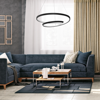 LED luster LUCERO 48W, 4000K, 2400lm, Ø500, čierna