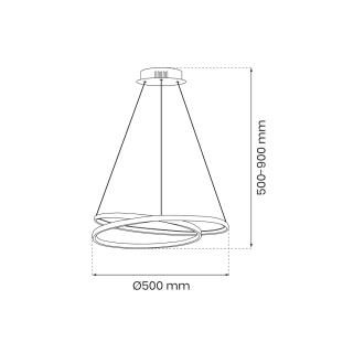 LED luster LUCERO 48W, 4000K, 2400lm, Ø500, čierna
