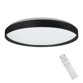 Stropné LED svietidlo RINGO 36W, 3000-6000K, 3250lm, RGB, Ø390, čierna/biela + diaľkové ovládanie