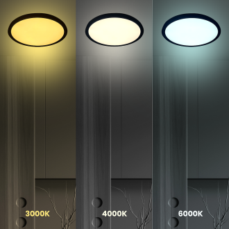 Stropné LED svietidlo MAQ 32W, 3000/4000/6500K, 3400lm, Ø400, čierna