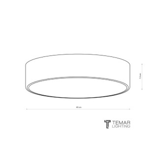 Temar CLEO 400 IP54 WITH MOTION SENSOR BLACK - Stropné svietidlo CLEO 3xE27, IP54, Ø400, čierna + senzor