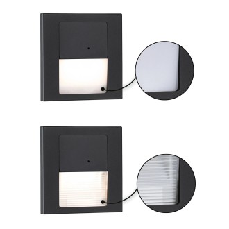Paulmann 80004 - Orientačné LED svietidlo do steny Tsaro Leader 1W, 2700K, 80lm, čierna + senzor