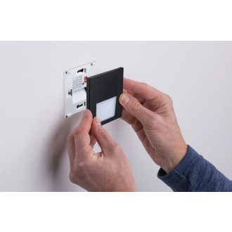 Paulmann 80004 - Orientačné LED svietidlo do steny Tsaro Leader 1W, 2700K, 80lm, čierna + senzor
