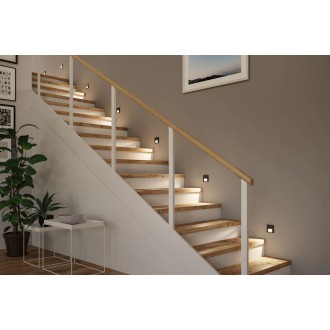 Paulmann 80004 - Orientačné LED svietidlo do steny Tsaro Leader 1W, 2700K, 80lm, čierna + senzor