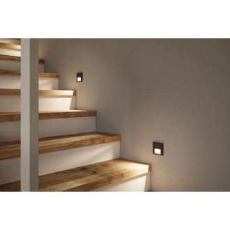 Paulmann 80004 - Orientačné LED svietidlo do steny Tsaro Leader 1W, 2700K, 80lm, čierna + senzor