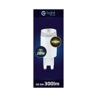 LED žiarovka G9 3W, 3000K, 300lm, 110°, 230V, biela