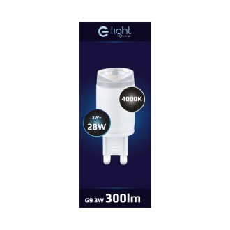 LED žiarovka G9 3W, 4000K, 300lm, 110°, 230V,  biela