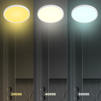 Stropné LED svietidlo MAQ 40W, 3000/4000/6500K, 4300lm, Ø500, biela