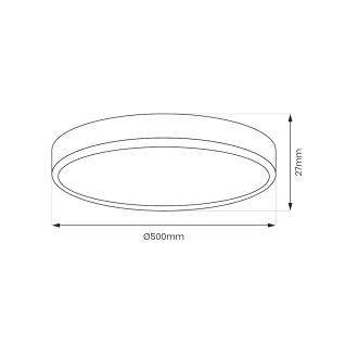 Stropné LED svietidlo MAQ 40W, 3000/4000/6500K, 4300lm, Ø500, biela