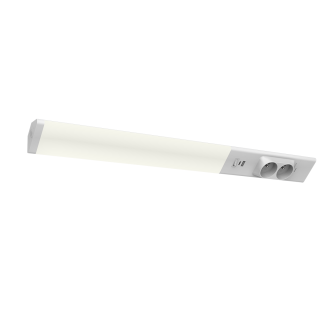 Podlinkové LED svietidlo DUAL 18W, 4000K, 1750lm, USB-A/C + zásuvky 230V, biela + vypínač