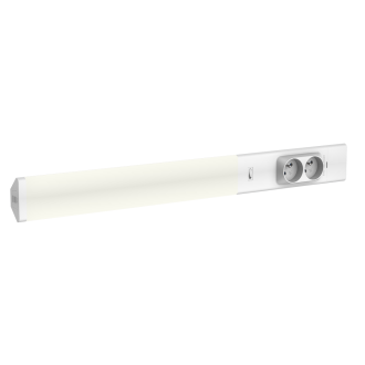 Podlinkové LED svietidlo DUAL 18W, 4000K, 1750lm, zásuvky 230V, biela + vypínač