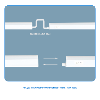 LED svietidlo pod kuchynskú linku Vito T5 8W, 4000K, 800lm, 60cm, biela