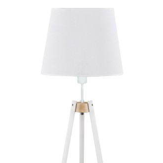 TK Lighting 698 - Stojacia lampa Vaio white 1xE27, biela/drevo