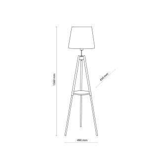 TK Lighting 698 - Stojacia lampa Vaio white 1xE27, biela/drevo