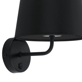 TK Lighting 1884 - Textilná nástenná lampička Maja 1xE27, čierna